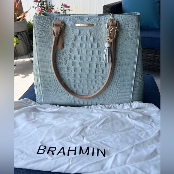 Mint Green Brahmin Satchel - BRAND NEW w/ tags - Picture 3 of 7